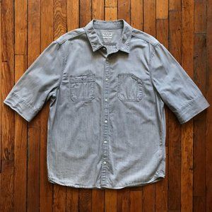 AllSaints Spital Fields‎ Men's Light Grey 3/4 Sleeve Button Down Shirt.